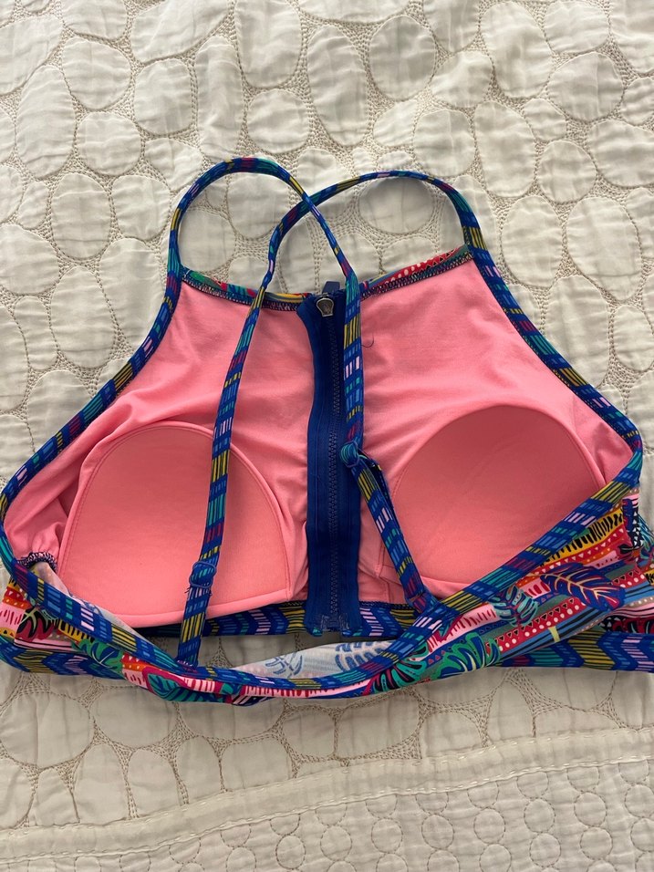 Renkli Fermuarlı Kadın Bikini Üstü - Görsel 5