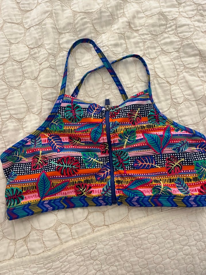 Renkli Fermuarlı Kadın Bikini Üstü - Görsel 2