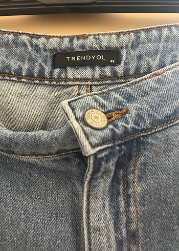 Kadın Mavi Kot Şort Bol Kesim Mini - Görsel 3