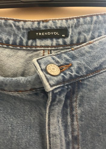 Kadın Mavi Kot Şort Bol Kesim Mini - Görsel 4