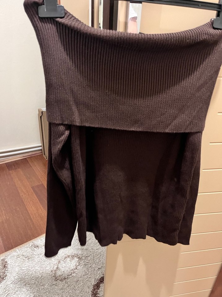 Kahverengi Kadın Triko Kazak - Görsel 2