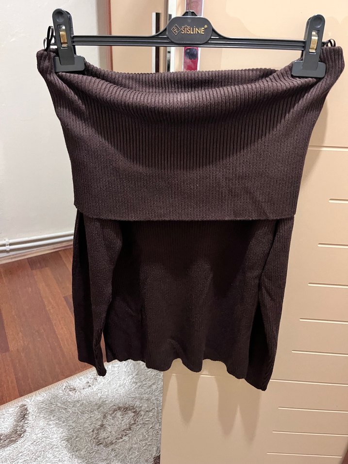 Kahverengi Kadın Triko Kazak - Görsel 5