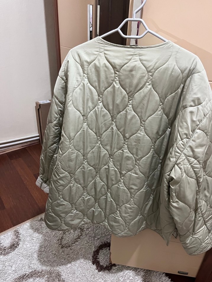 Düğmeli Gri Kadın Midi Ceket - Görsel 5