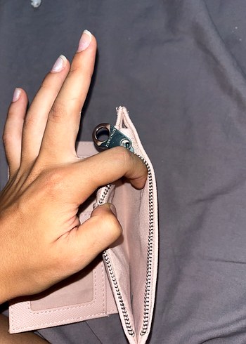 Beden pembe Renk Stradivarius Pembe Deri Kadın Fermuarlı Cüzdan