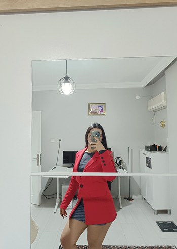 Kırmızı Blazer Ceket - Görsel 2