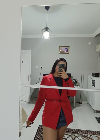 Kırmızı Blazer Ceket - Görsel 3