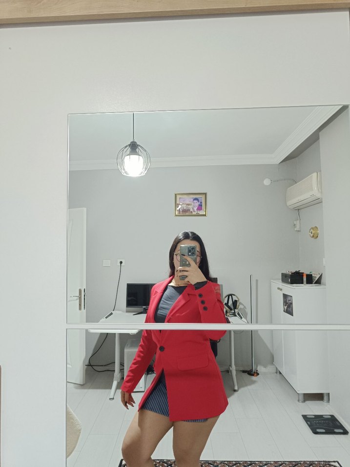 Kırmızı Blazer Ceket - Görsel 2