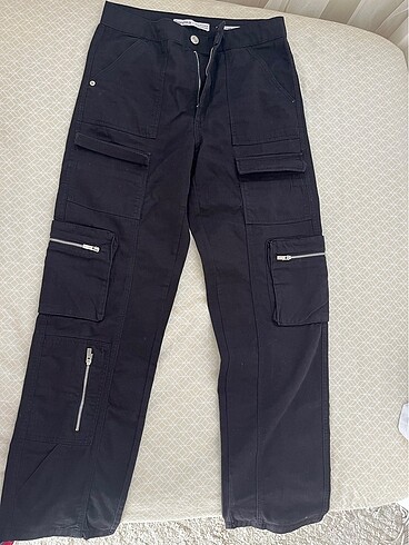 Bershka straight fitted cargo jean
