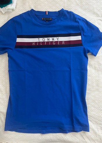 Tommy Hilfiger Erkek Mavi Baskılı Tişört
