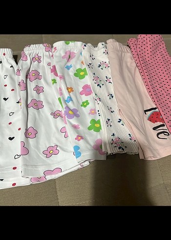 3-6 Ay Beden pembe Renk Kız Çocuk Pileli Pamuklu Rahat Kesim Tayt
