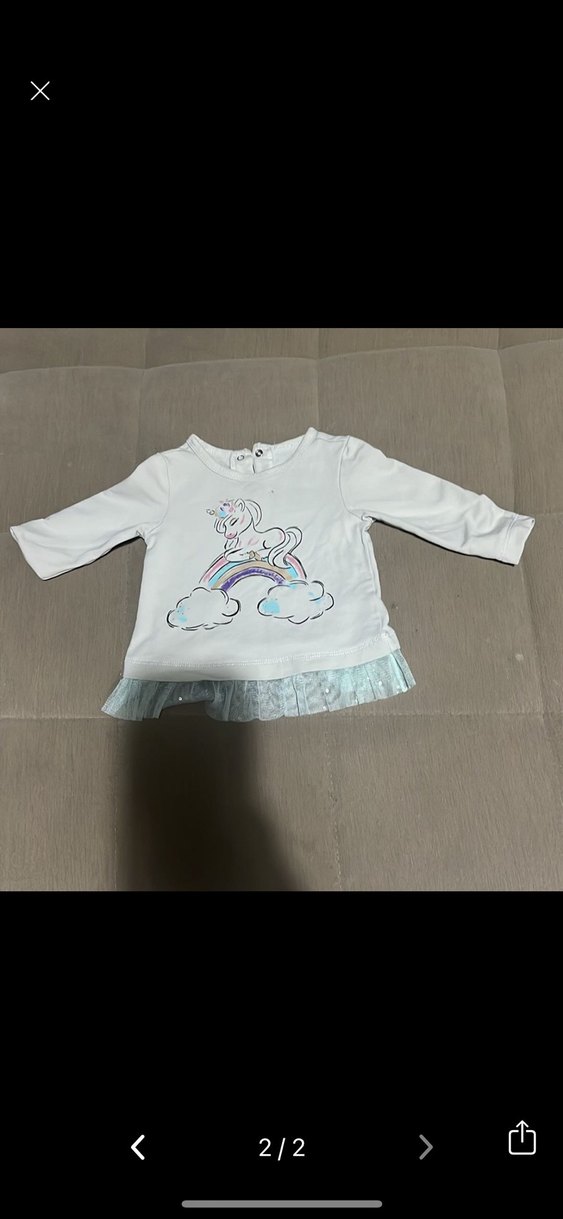 Kız Çocuk Baskılı Uzun Kollu Pamuklu Tişört - Görsel 2