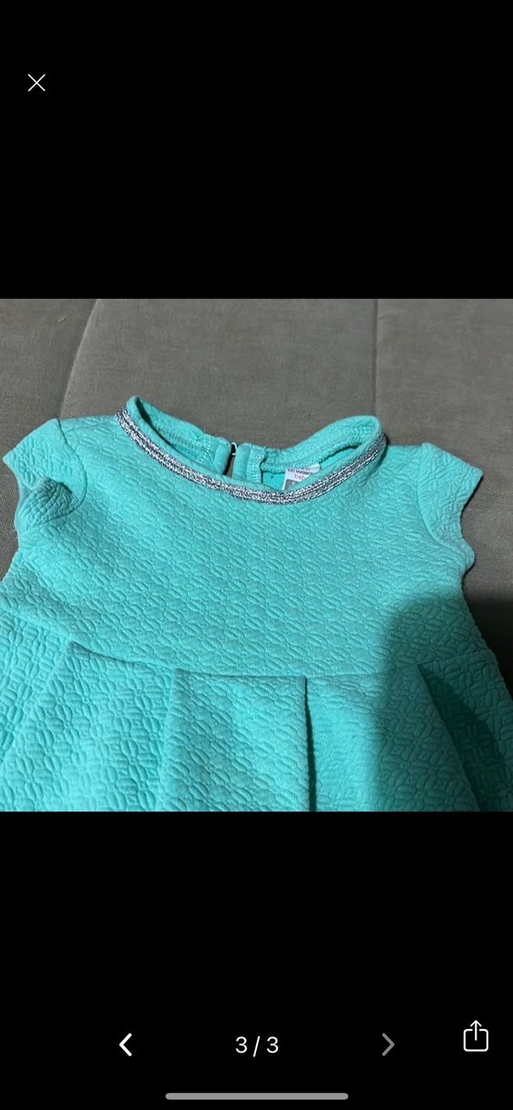 Turkuaz Kız Çocuk Piliseli Elbise - Görsel 3