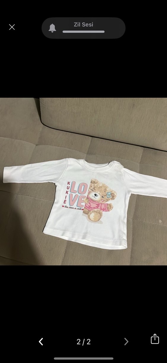 Kız Çocuk Beyaz Uzun Kollu Baskılı Tişört - Görsel 2