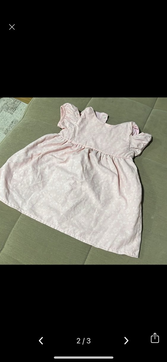 Kız Çocuk Pembe Pamuklu Elbise - Görsel 2