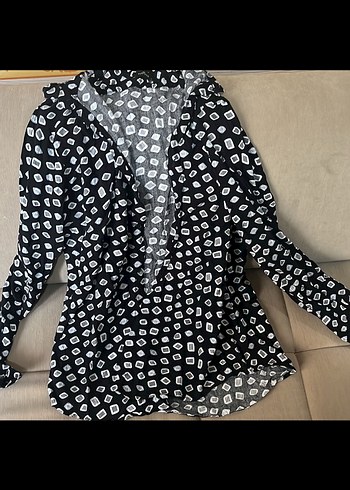 Düğmeli Siyah Desenli Pamuklu Erkek Gömlek - Görsel 2