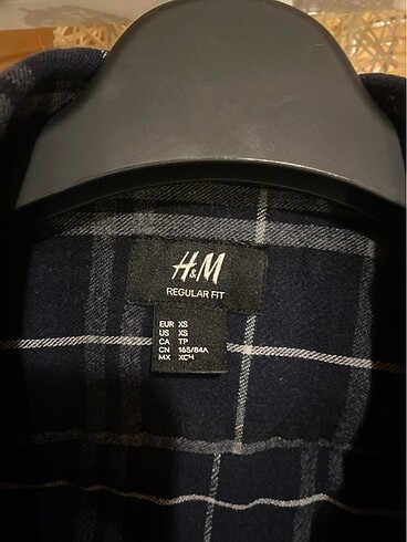 H&M Kareli Unisex Lacivert Gomlek