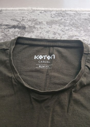 Koton koton casual slim fit baskili düz tişört