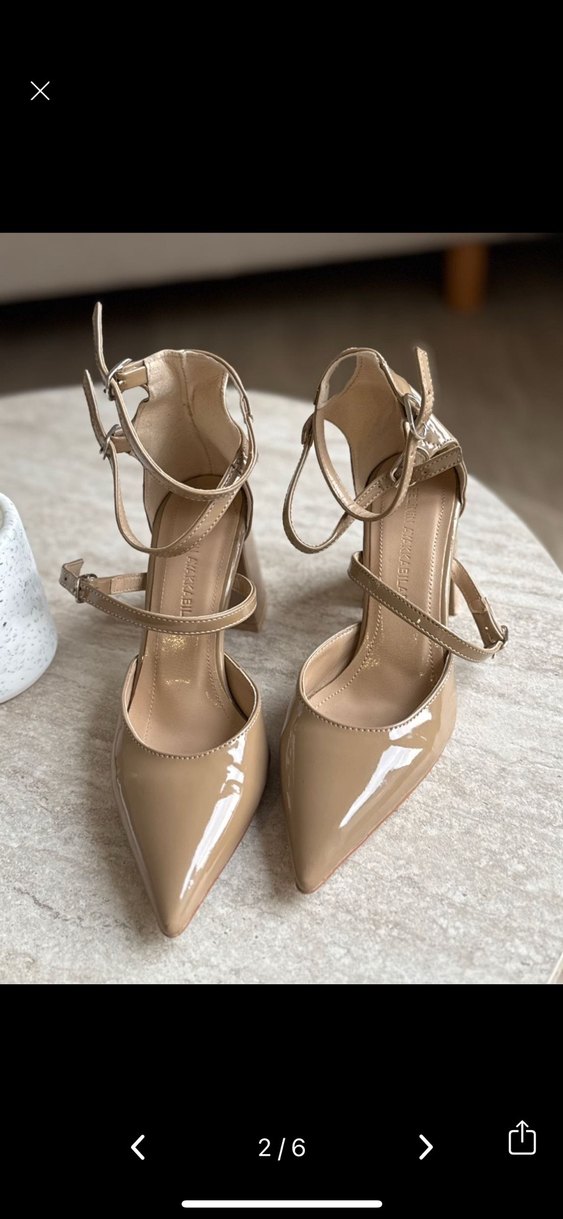 Pelinin ayakkabıları bej rugan topuklu ayakkabı - Görsel 3