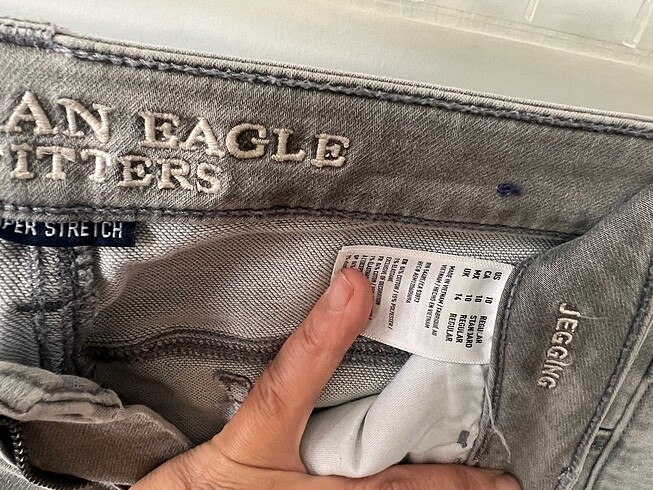 42 Beden gri Renk Amerikan Eagle Gri Skinny Jean, 10