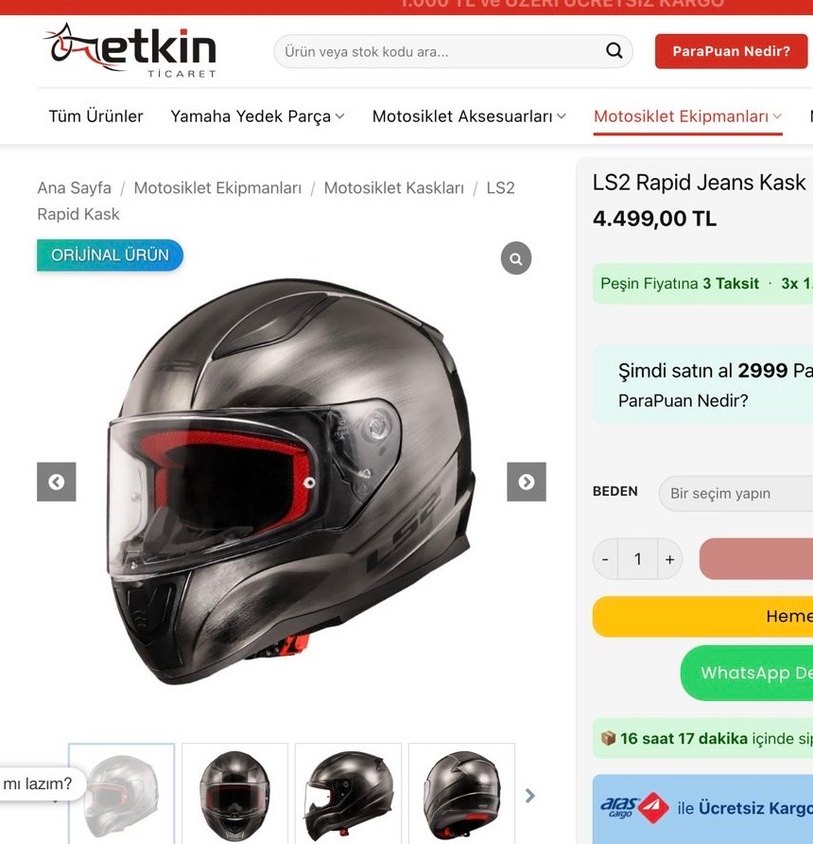 LS2 Rapid Jeans Full Face Kask - Görsel 3