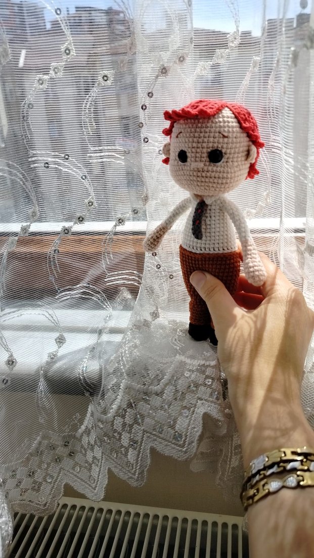 Renkli El Yapımı Örgü Bebek Seti. Amigurumi bebek. - Görsel 3