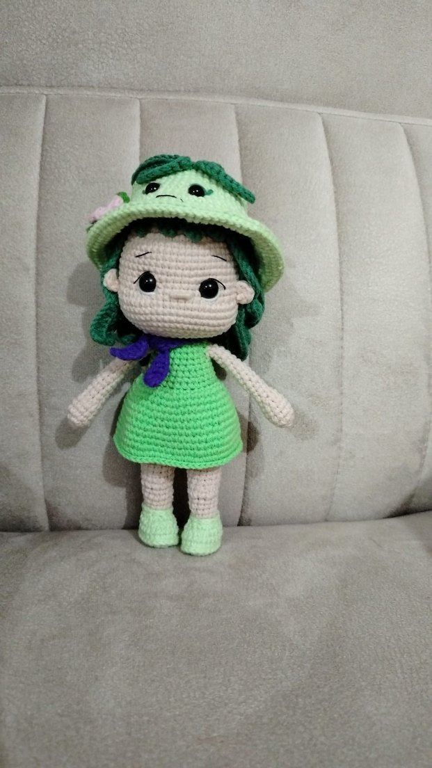 Renkli El Yapımı Örgü Bebek Seti. Amigurumi bebek. - Görsel 5