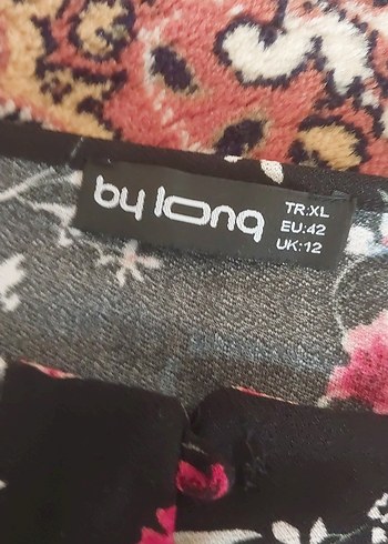 42 Beden Uzun Kollu Desenli Bohem Elbise 42 beden XL