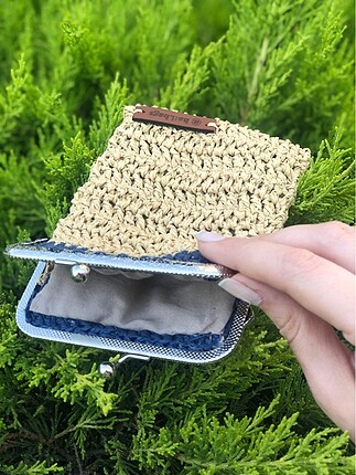 Handmade kadın hasır çanta sigaralık