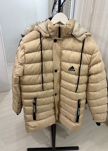Adidas Bej Kapusonlu Sisme Mont