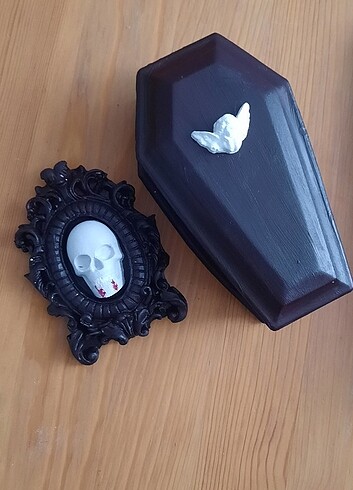 Vampir kurukafa cerceve dekor ve tabut kutu #halloween #cadilarb