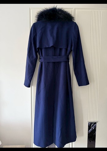 Senna Kürklü Yaka Lacivert Kaban - Görsel 3