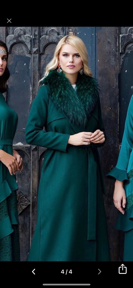 Senna Kürklü Yaka Lacivert Kaban - Görsel 4