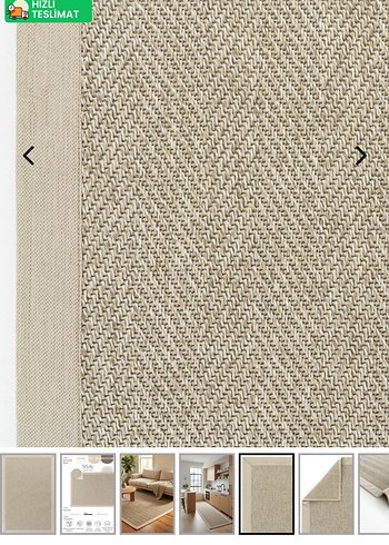 Sisalart marka Bej Sisal Keten Bordürlü - Görsel 4