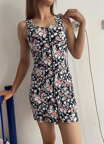36 Beden Çiçekli mini elbise 