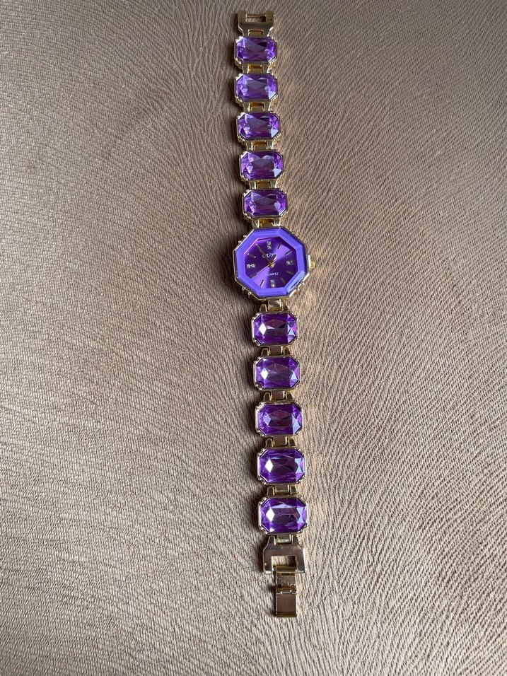 Mor Taşlı Kadın Kol Saati - Görsel 2