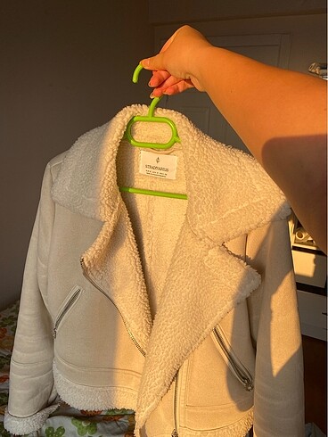 Stradivarius İçi Kürklü Crop Biker Ceket