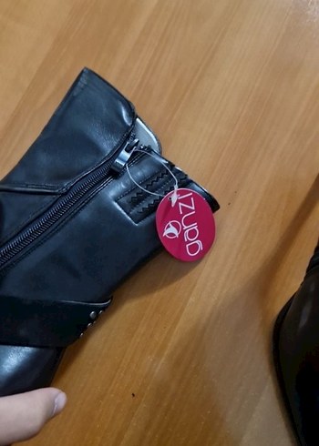 Diğer Siyah Stiletto Topuklu Fermuarlı Gotik Kadın Çizme
