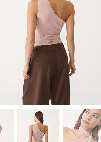 Stradivarius Stradivarius Asimetrik Fularlı Mini Top