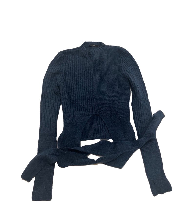 Lacivert, Navy Kadın Balıkçı Yaka Triko Kazak - Görsel 2