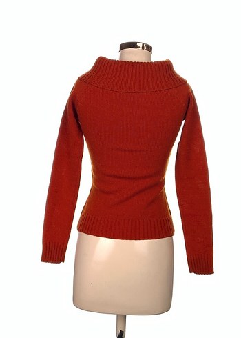 Turuncu Boğazlı Triko Kadın Kazak - Görsel 3