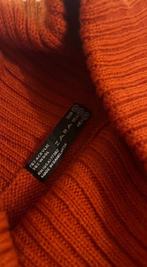 Turuncu Boğazlı Triko Kadın Kazak - Görsel 5