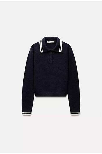 Zara triko polo yaka kazak