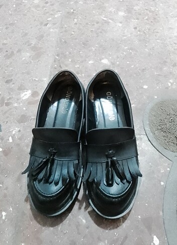Gön Deri Gotik/Lolita/schoolgirl loafer/ Kışlık platform babet