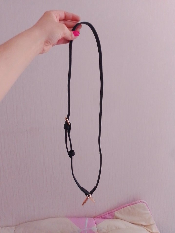 siyah mat suni deri çanta askısı - Görsel 2