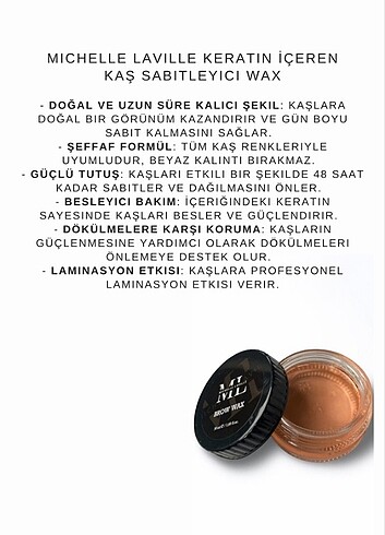 Beden KAŞ WAX KAŞ SABİTLEYİCİ
