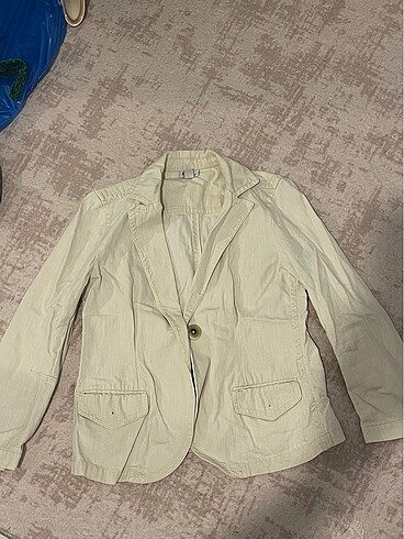 Krem rengi ceket blazer