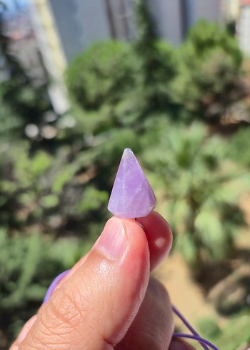 Beden Pandül Ametist Lavender Doğal Taş Kolye