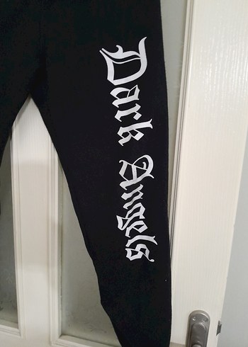 Diğer Siyah Baskılı Rock Punk Eşofman Altı