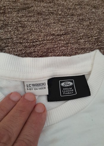 11-12 Yaş Beden Beyaz Baskılı Mustang Sweatshirt 3 adet cocuk sweatshırt