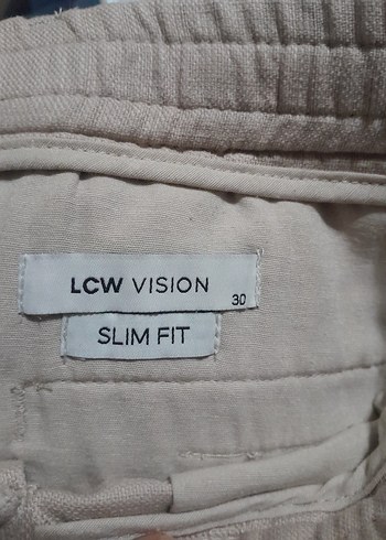 Erkek Bej Keten Kemerli Kısa Şort - Görsel 3